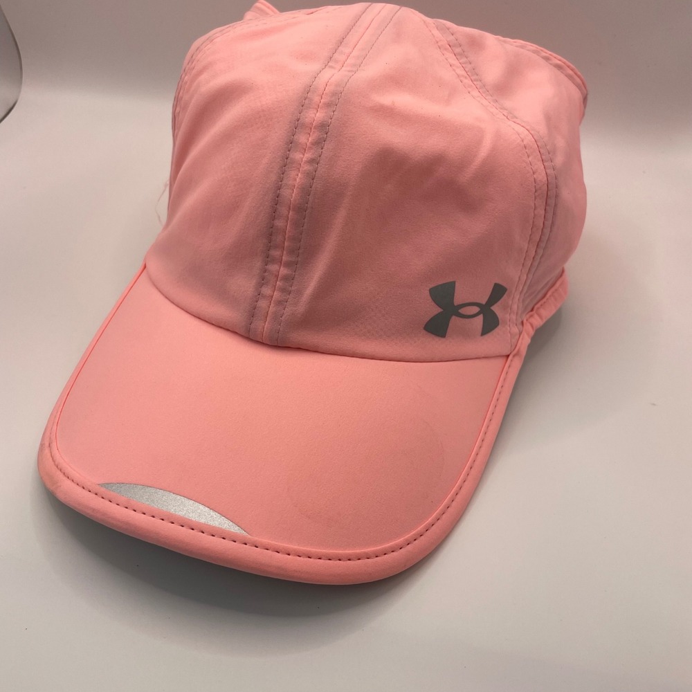 Under Armour Womens Launch Run Hat Pink Reflective Adjustable Running Cap